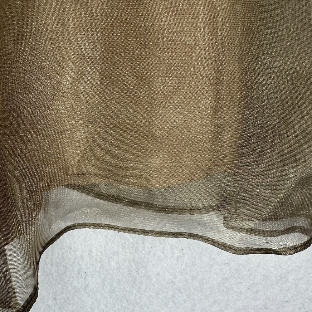 VTG Metallic Satin Tulle Maxi Skirt Gold‎ Champagne Sheen SMALL Christmas READ - Picture 5 of 10